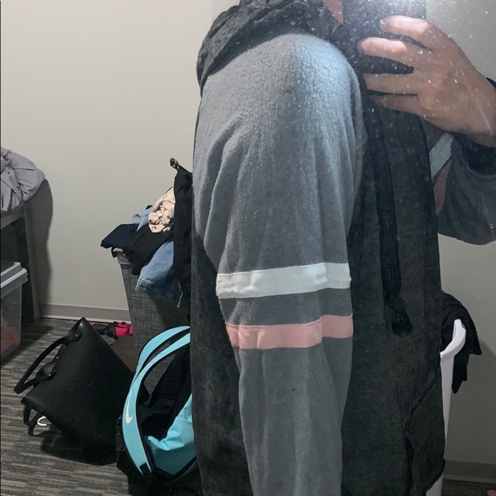 Cute gray pink and white sweatshirt